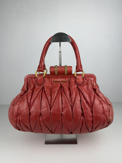 Miu Miu matelasse pleated leather handbag