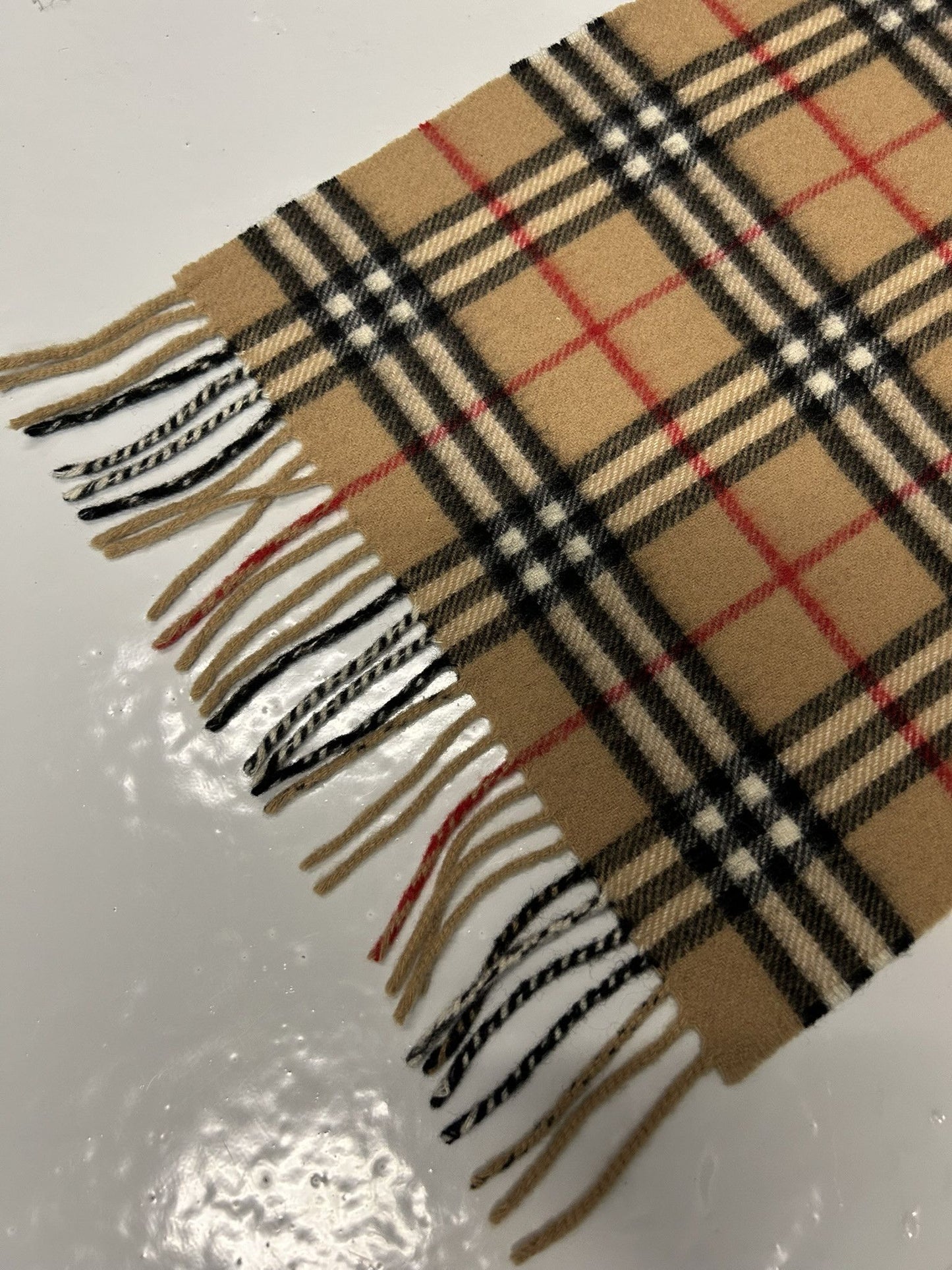 Vintage Burberry nova check long wool scarf
