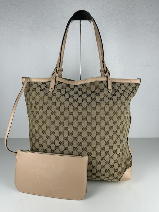 Gucci GG monogram canvas tote bag with pouch