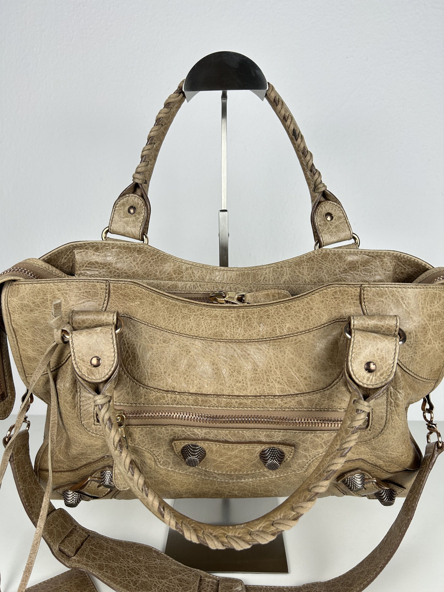 Balenciaga giant hardware city bag in beige