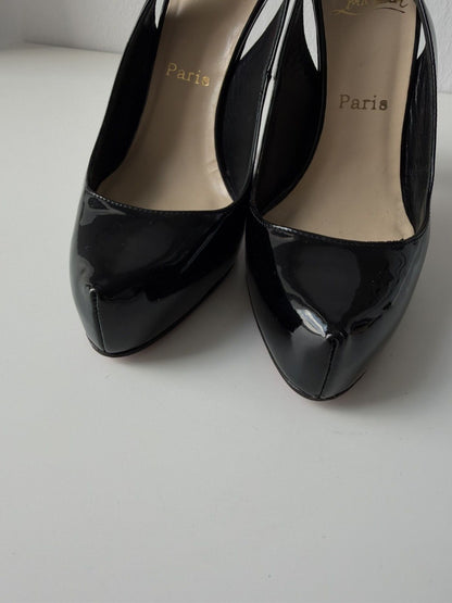 Christian Louboutin Rolande patent leather slingback pumps