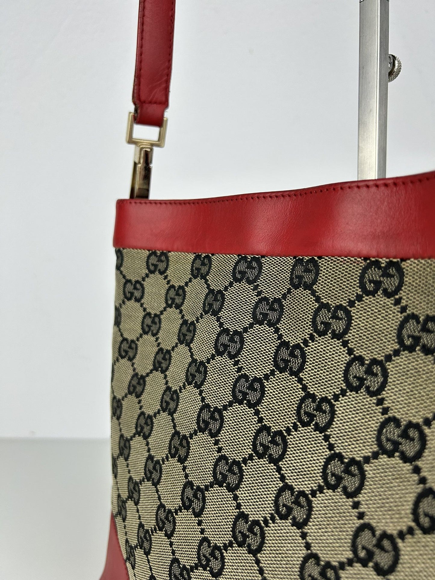 Vintage y2k Gucci monogram canvas and leather shoulder bag