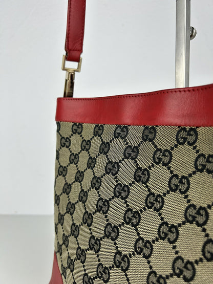 Vintage y2k Gucci monogram canvas and leather shoulder bag