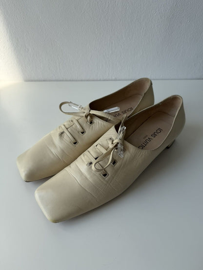 Vintage Louis Vuitton square toe block heel flats