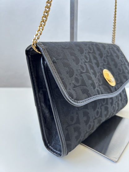 80s Dior trotter oblique monogram canvas chain shoulder bag