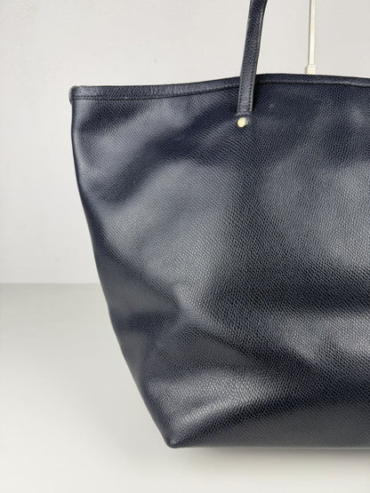 Coach crossgrain leather taxi tote dark navy