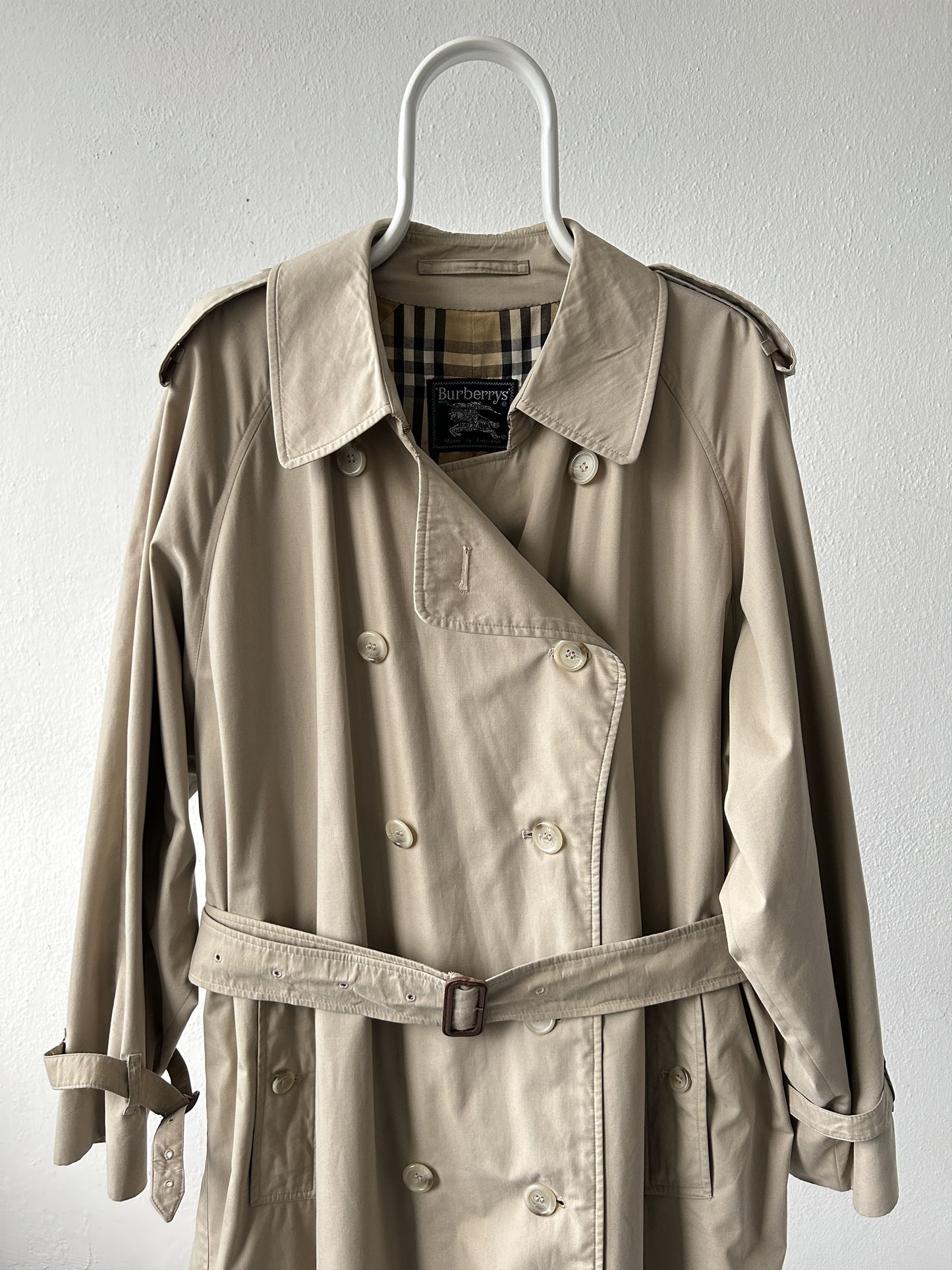 Vintage burberry nova check lined trench coat