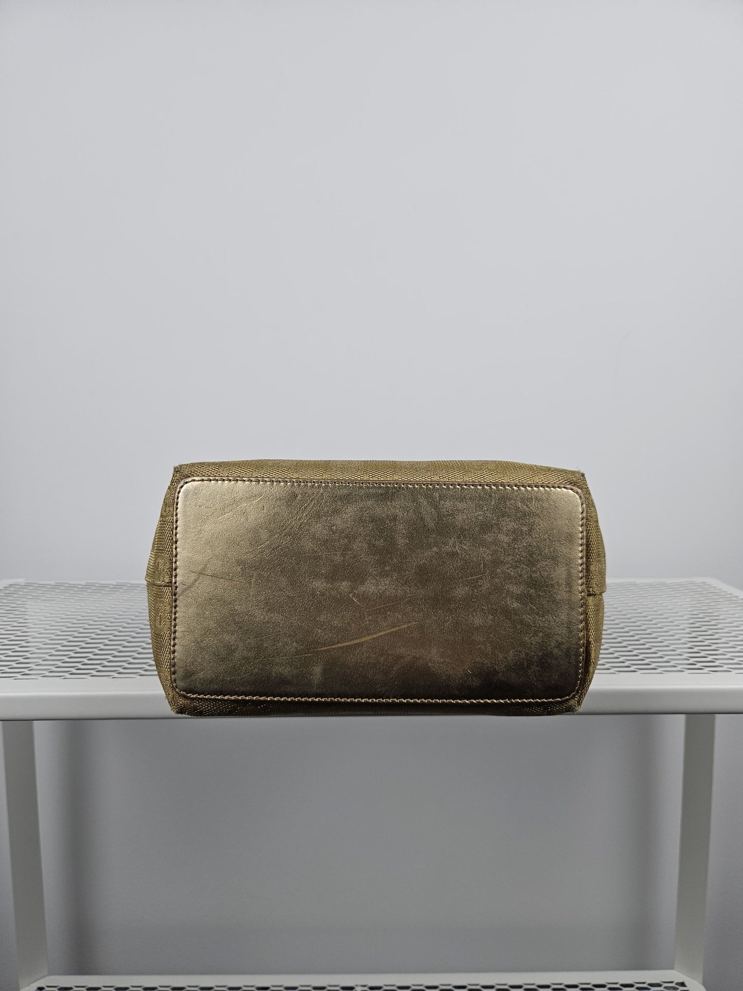 Vintage y2k Gucci gg monogram canvas gold tote bag
