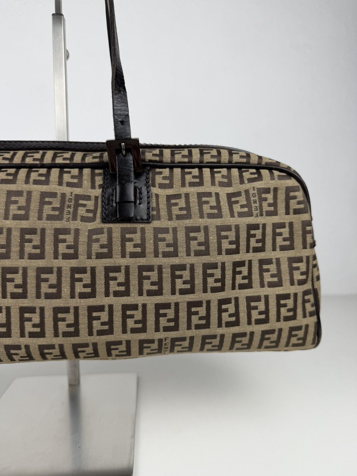 Fendi zucchino monogram canvas mini bowling bag