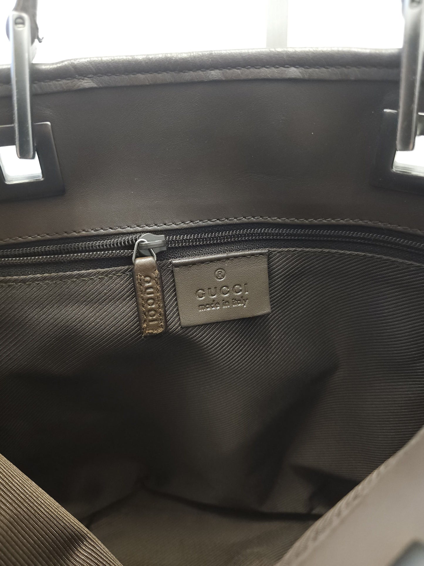 Vintage y2k Gucci gg monogram canvas and leather tote bag