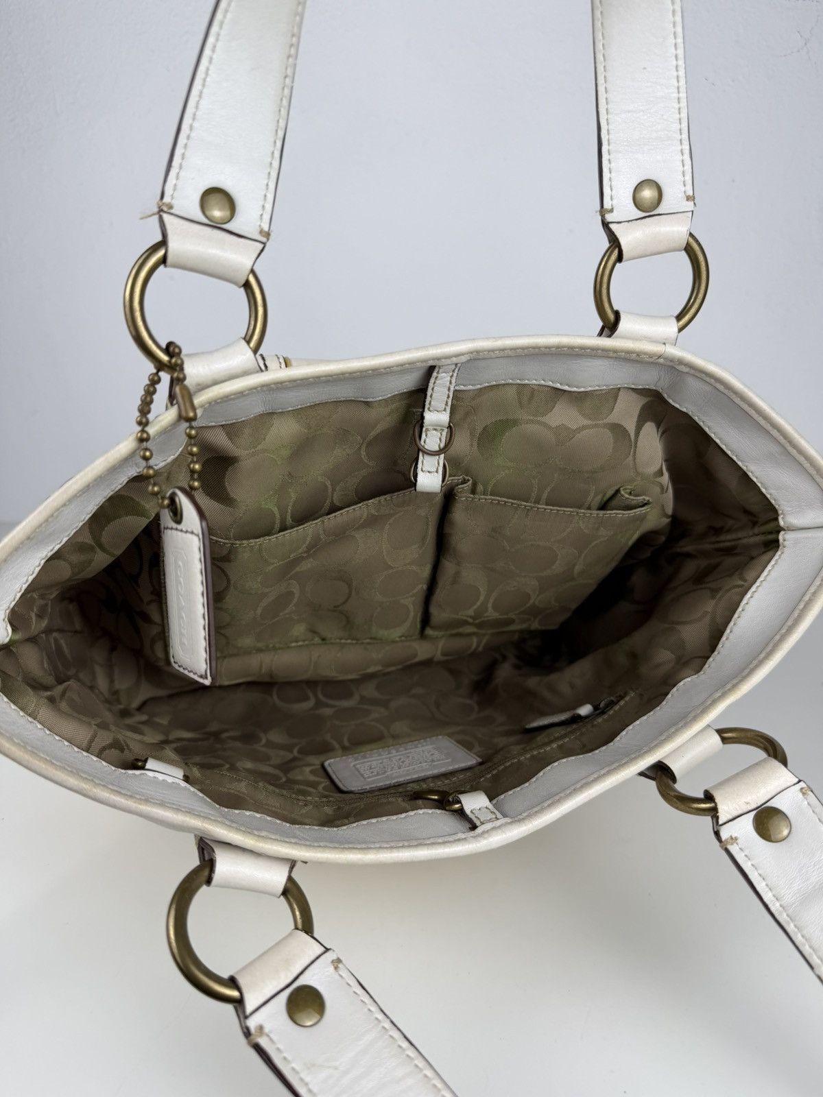 Coach legacy raffia and leather tote bag