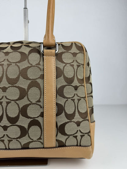 Coach signature canvas and leather satchel
