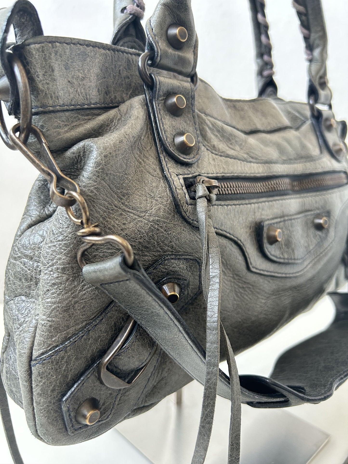 Balenciaga first bag in dark gray