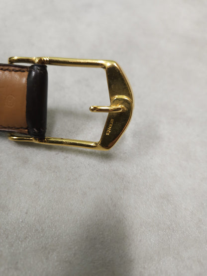 Vintage 1978 Hermes dark brown leather belt
