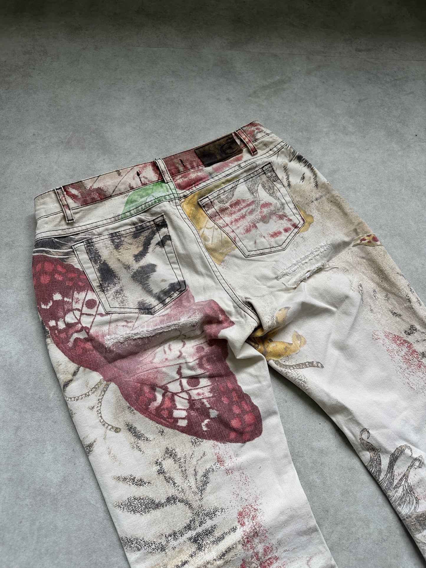 Archive y2k Just Cavalli butterfly floral alloverprint pants