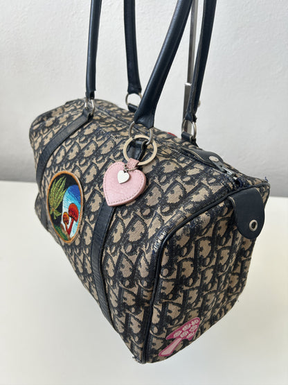 Vintage 80s customised Dior trotter oblique monogram canvas mini bowling bag