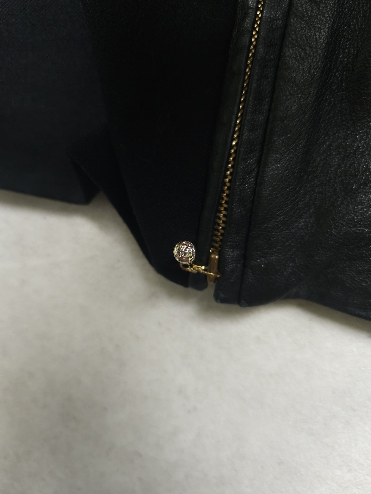 Gianni Versace Couture leather and wool zip off pencil skirt