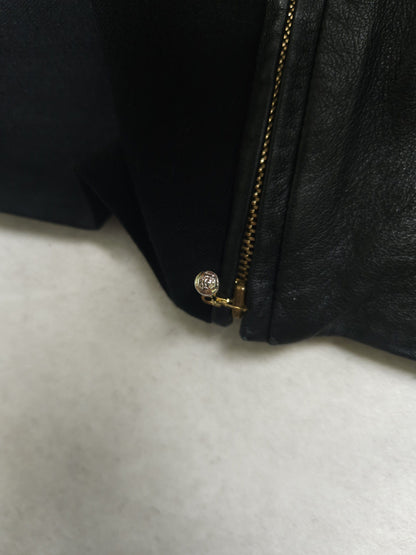 Gianni Versace Couture leather and wool zip off pencil skirt