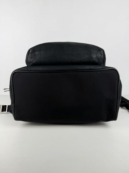 2021 Saint Laurent croc embossed leather city backpack