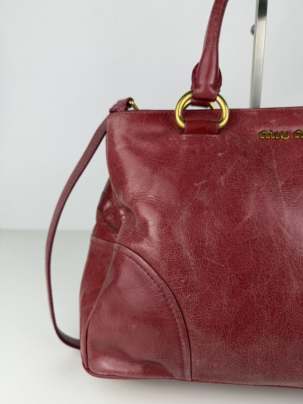 Miu miu vitello lux leather tote bag