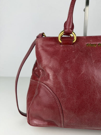 Miu miu vitello lux leather tote bag