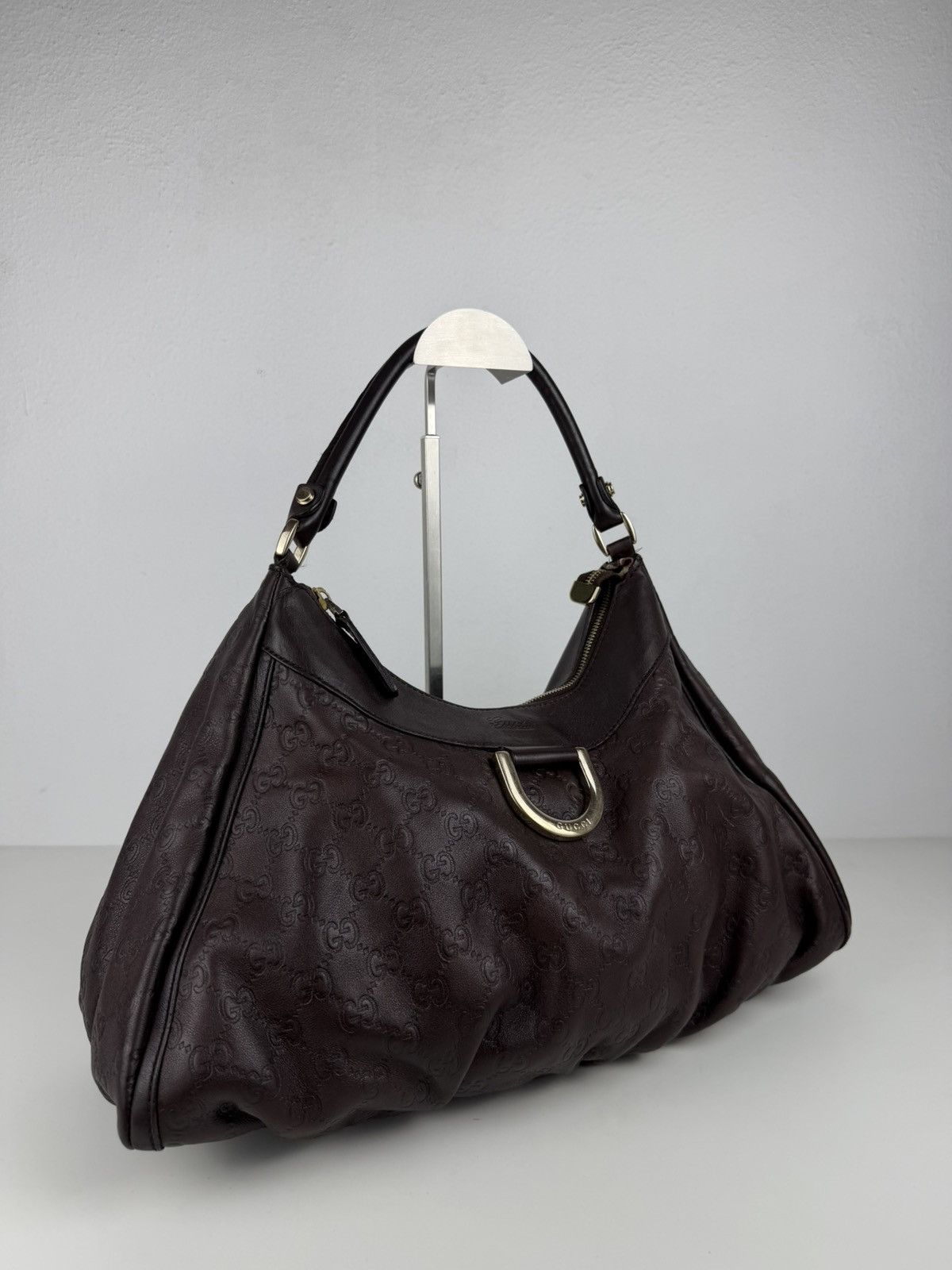 Gucci Abbey d-ring large guccissima leather monogram handbag