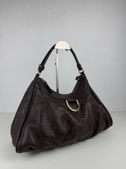 Gucci Abbey d-ring large guccissima leather monogram handbag