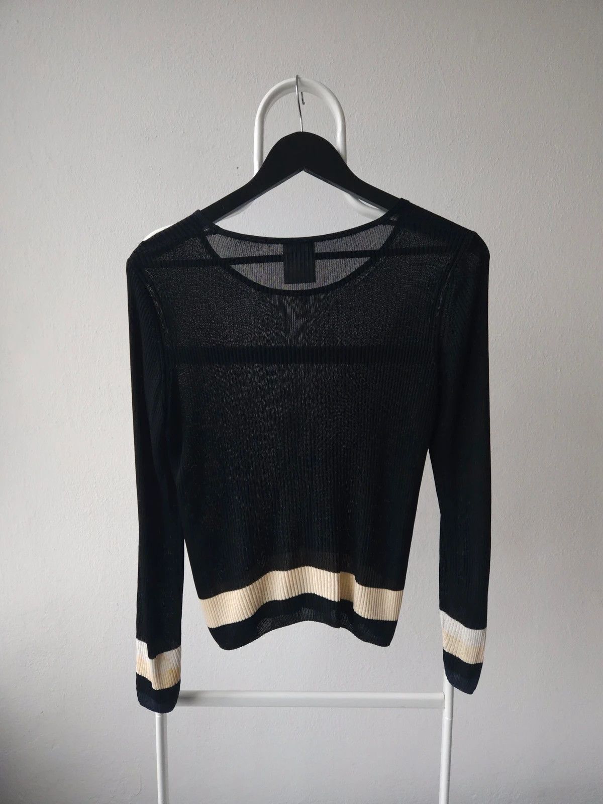 SS2001 Chanel viscose ribbed see through knit