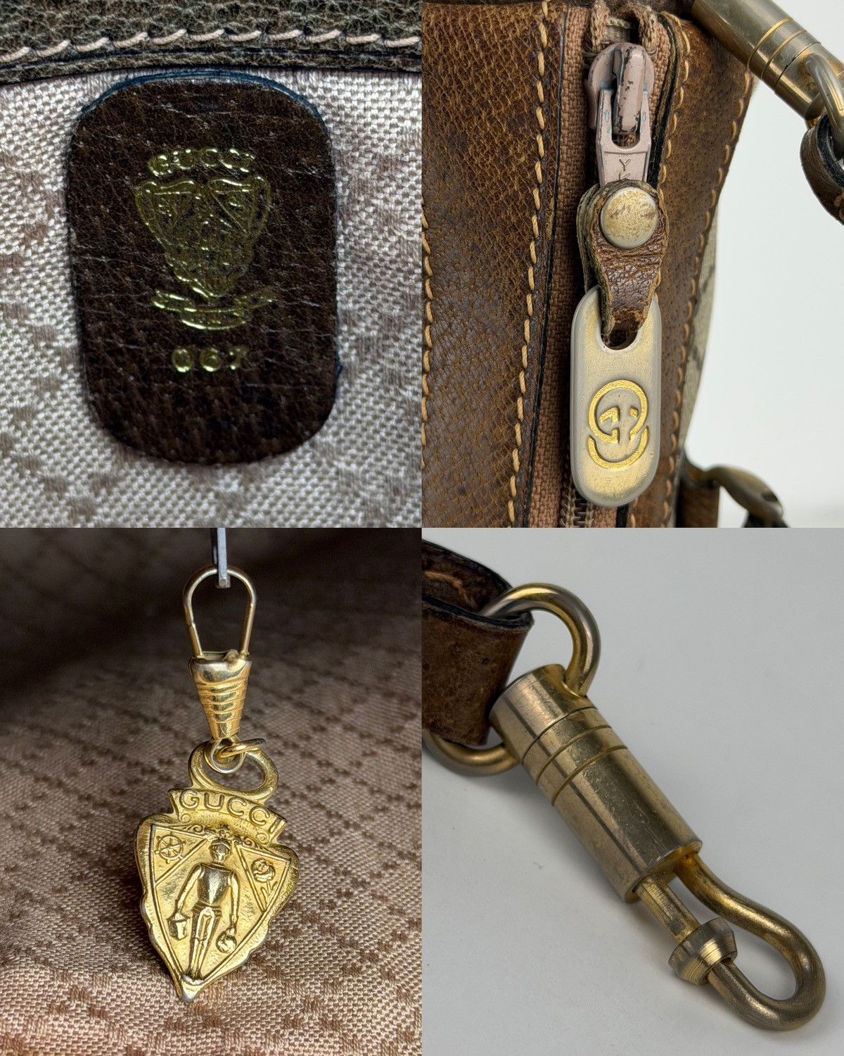 Vintage 70s Gucci monogram mini boston bag