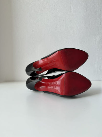 Christian Louboutin Rolande patent leather slingback pumps