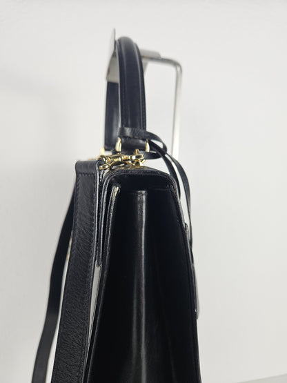 Vintage 80s Gucci lady lock box leather handbag