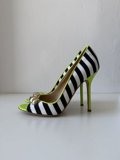 Dsquared2 multi colour open toe heels pumps