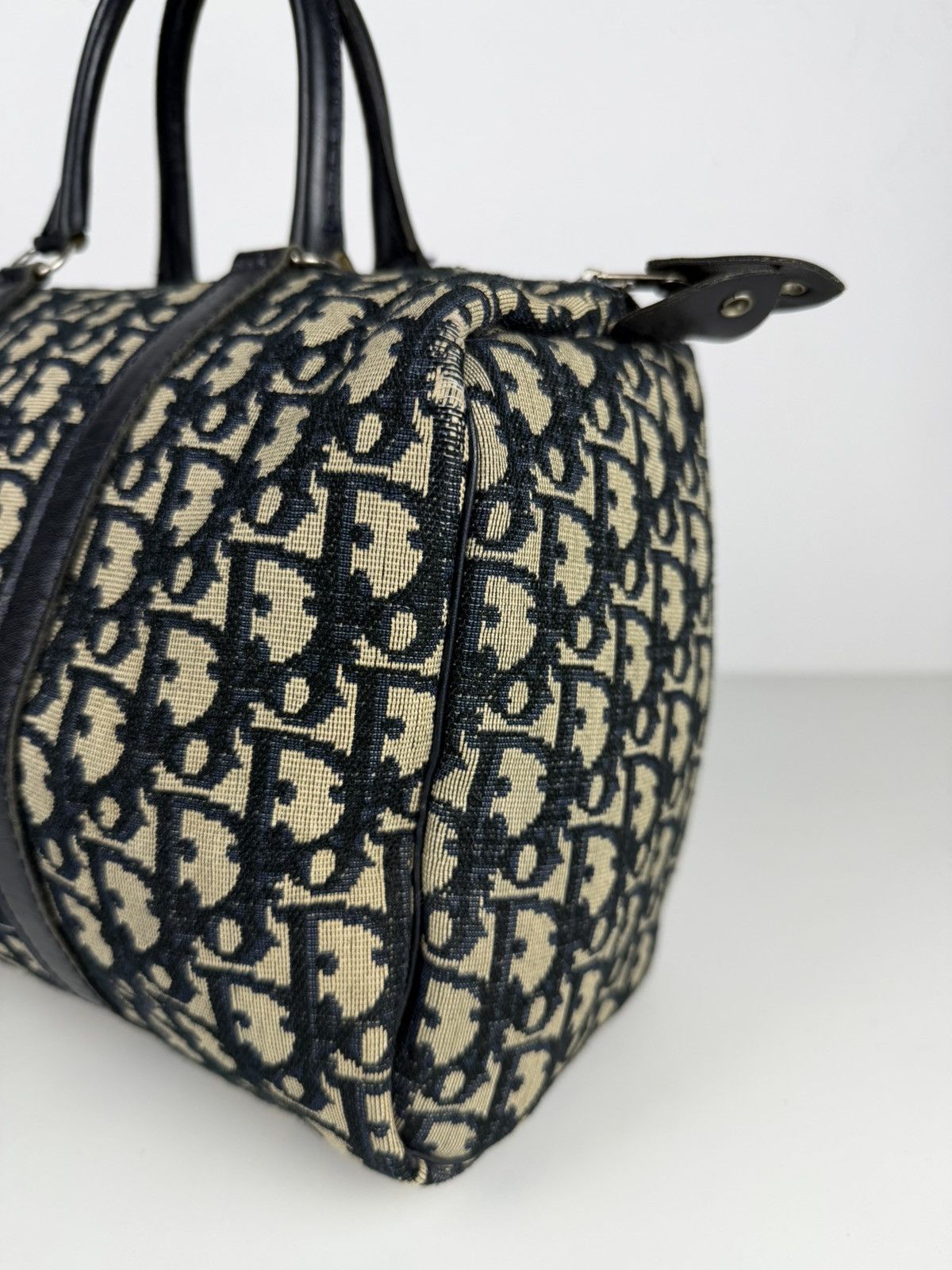 Vintage 80s Dior trotter oblique monogram mini Boston bag