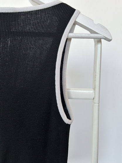 SS1995 Chanel double breasted button up tank top