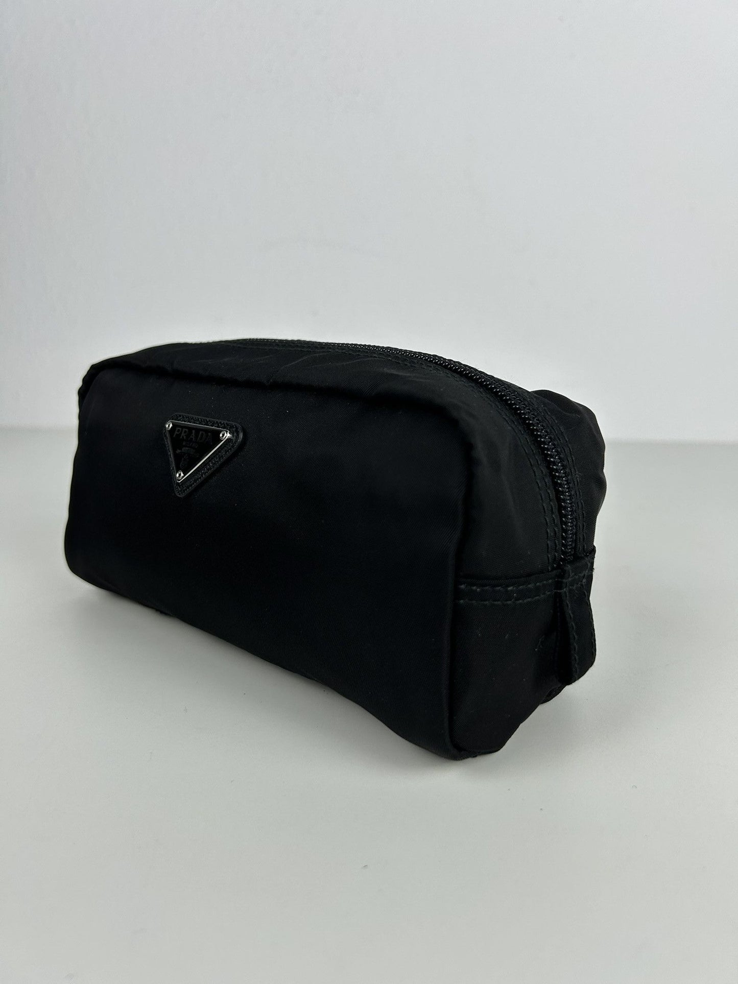 Prada nylon triangle logo mini pouch