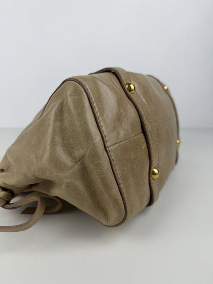 Miu miu bauletto vitello gathered leather mini handbag