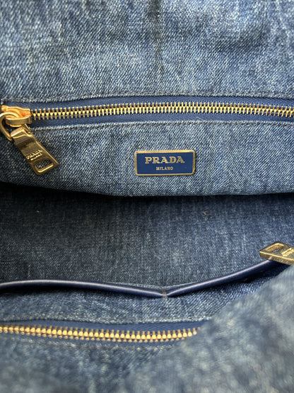 Prada Canapa denim handbag large size