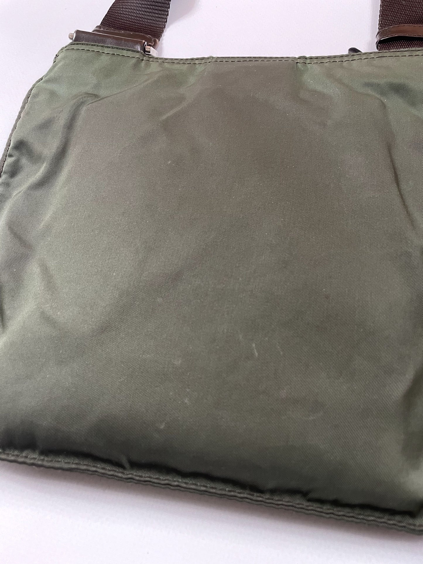 Prada nylon triangle logo small shoulder crossbody bag