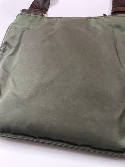 Prada nylon triangle logo small shoulder crossbody bag