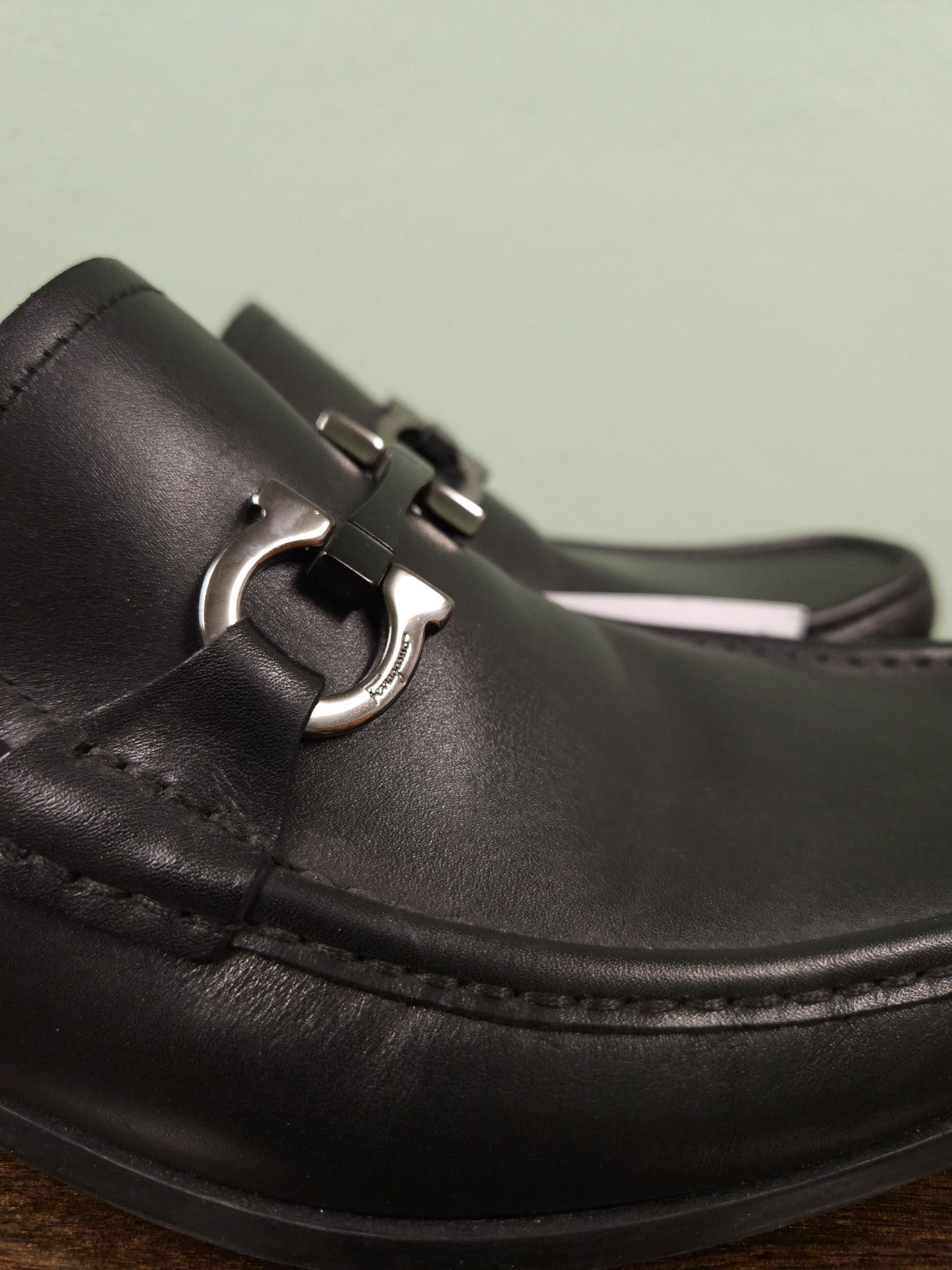 Salvatore Ferragamo gancini black leather loafers