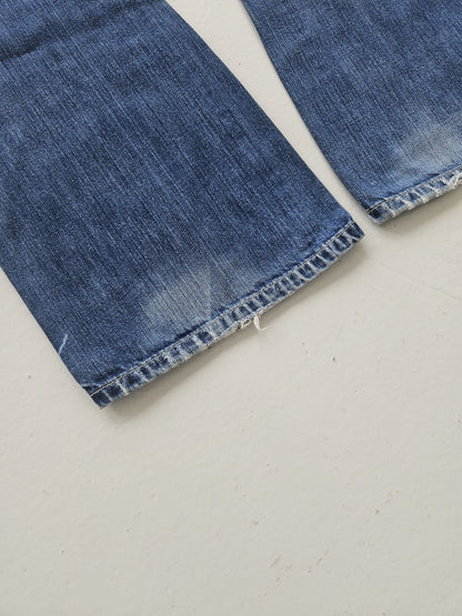 Vintage distressed bootcut low waisted denim