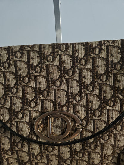 Vintage 80s Dior trotter chain flap shoulder/ crossbody bag