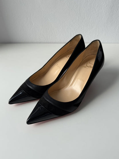 Christian Louboutin eklectica 55 mixed leather kitten heels