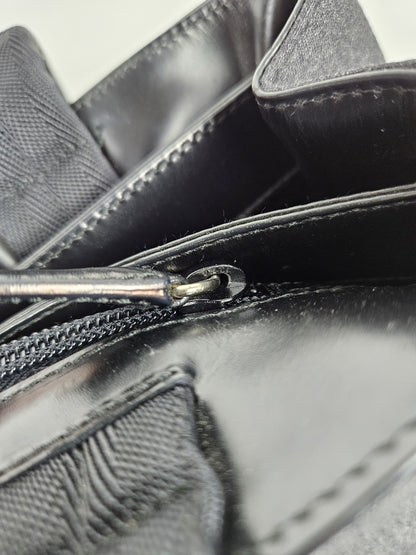 Archive AW1999 prada sport black tab wool and nylon tote bag