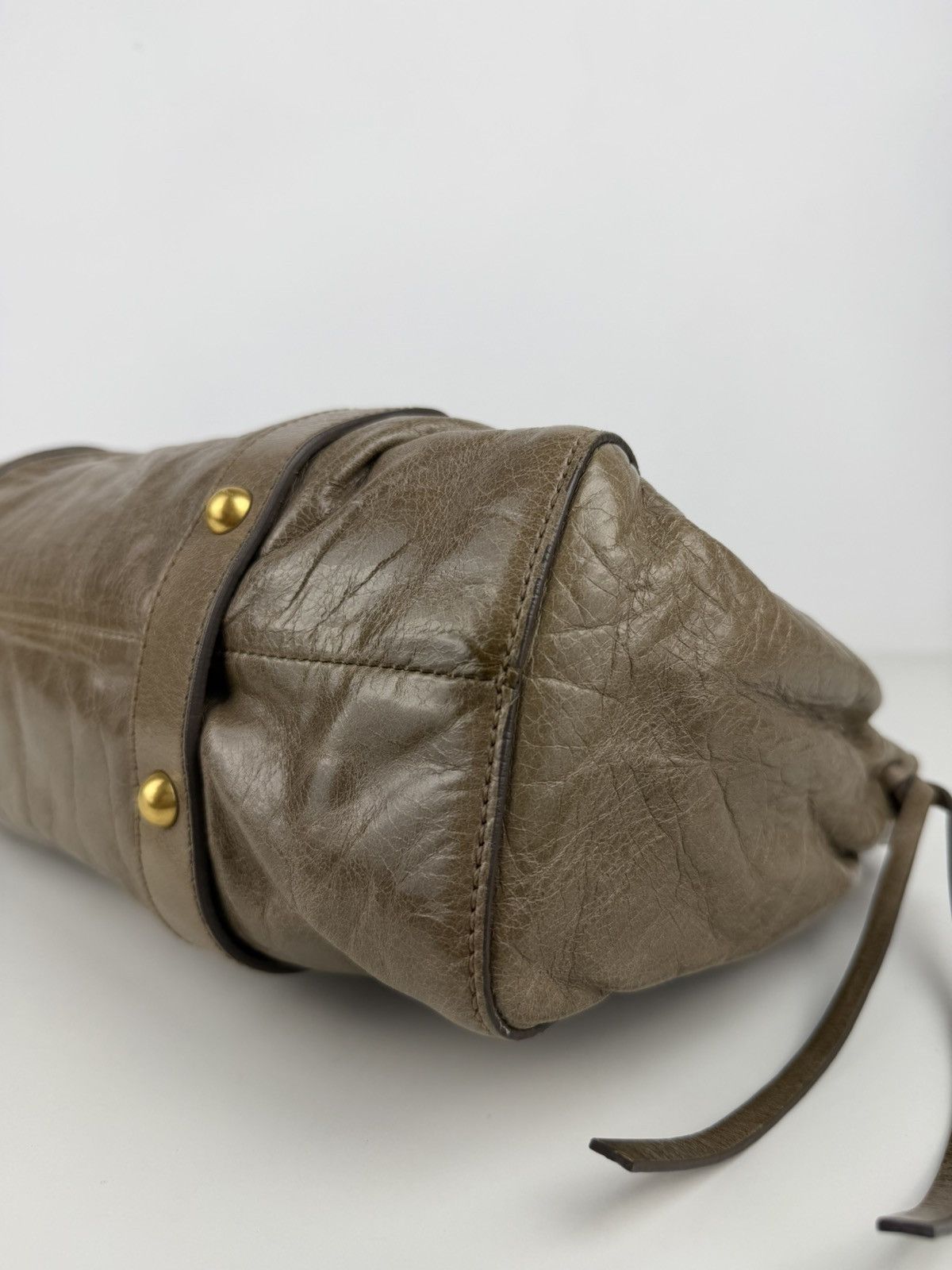 Miu Miu vitello bauletto aperto gathered leather handbag