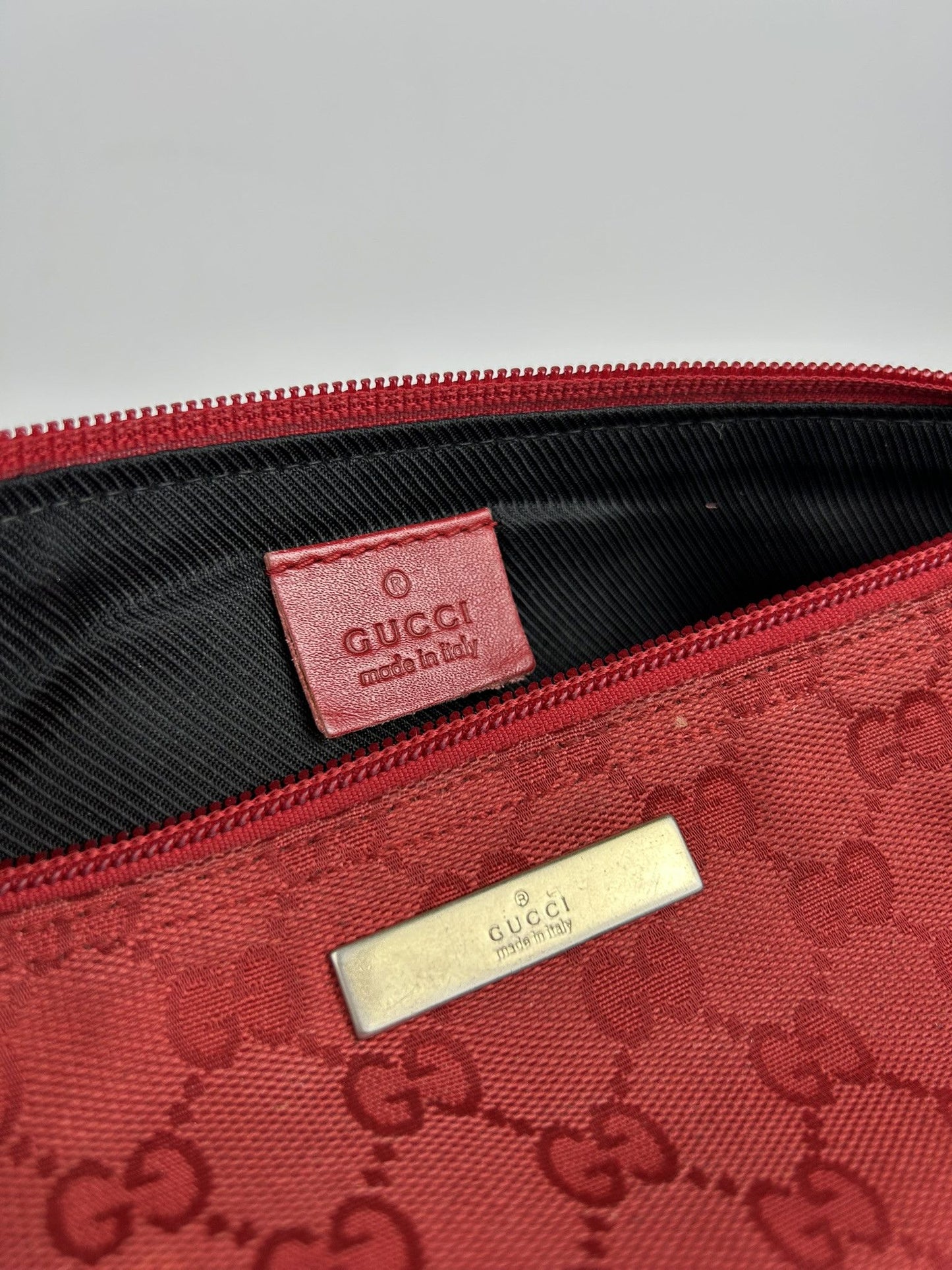 Vintage y2k gucci monogram canvas boat bag pochette