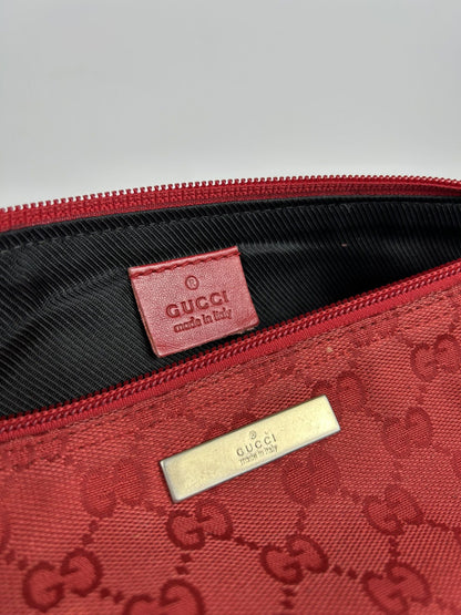 Vintage y2k gucci monogram canvas boat bag pochette