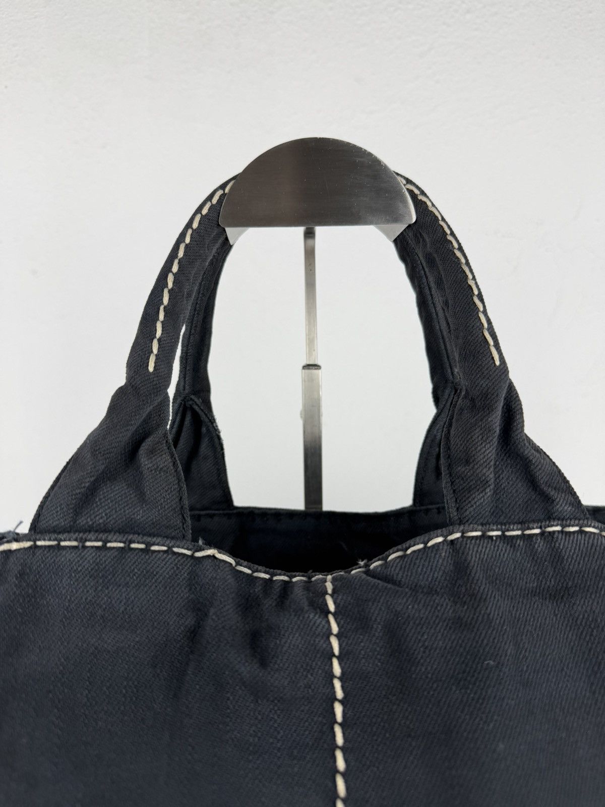 Prada canapa large canvas tote bag