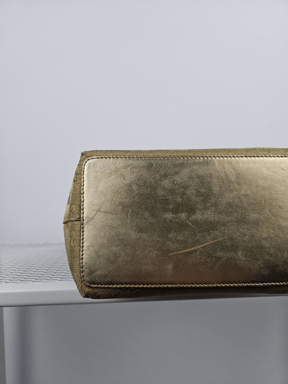Vintage y2k Gucci gg monogram canvas gold tote bag
