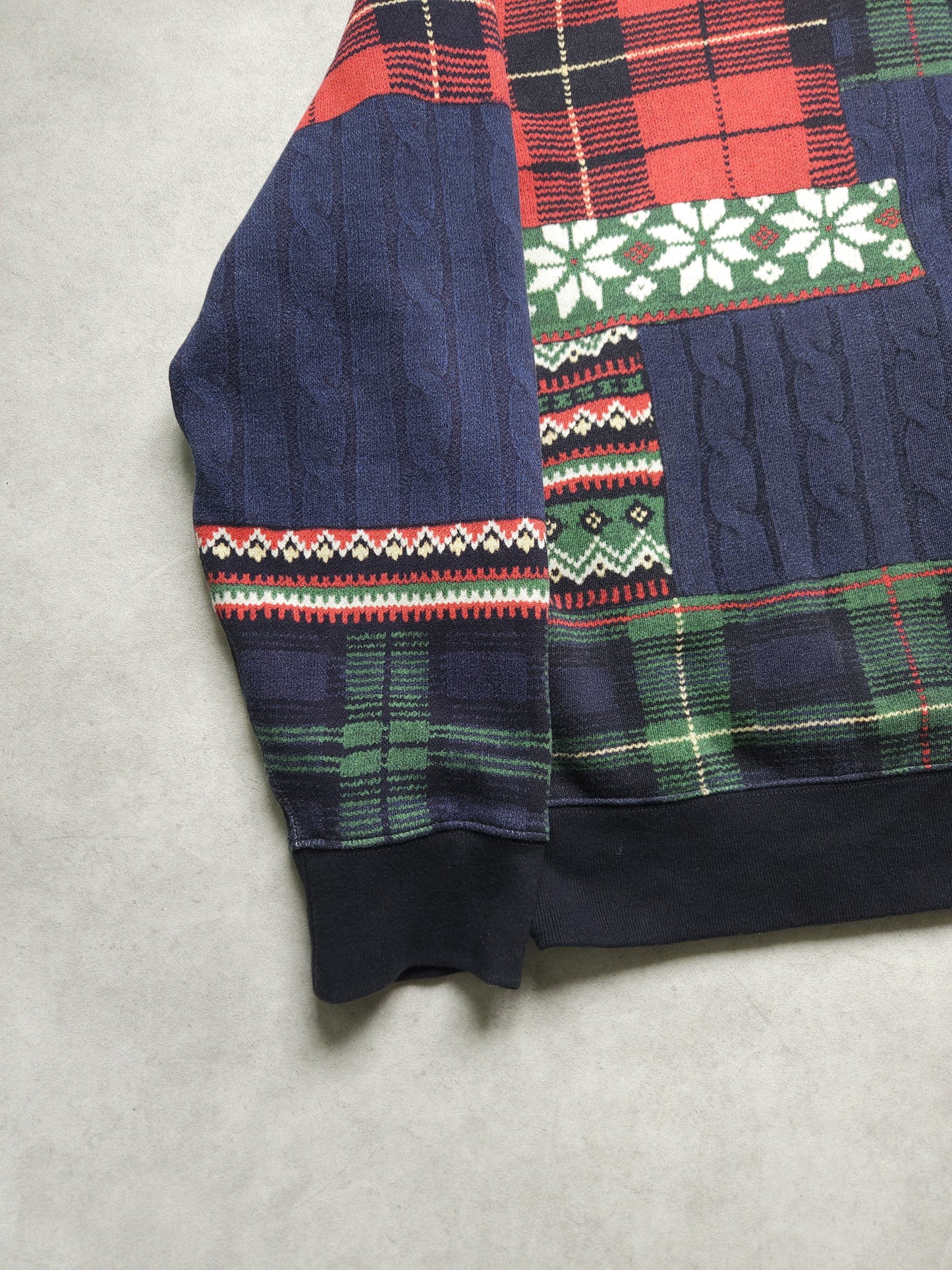 Ralph lauren patchwork print fleece lined zip hoodie